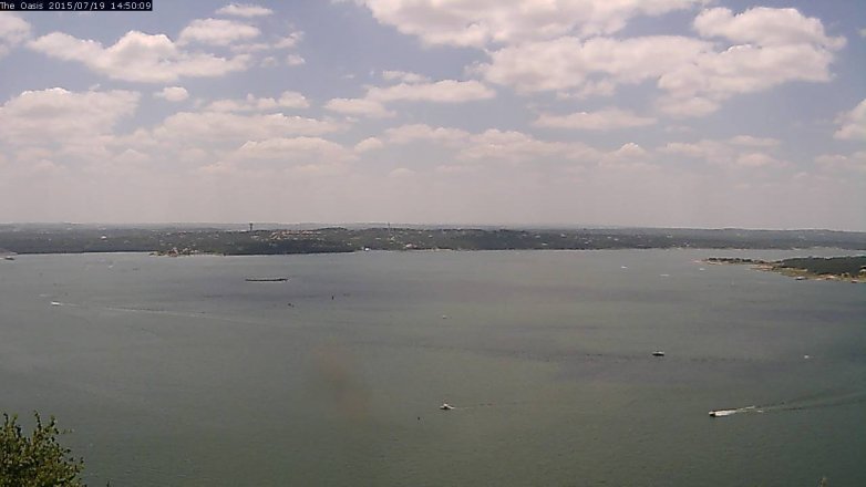 Lake Travis webcam, July 19, 2015 1:55 PM CT
