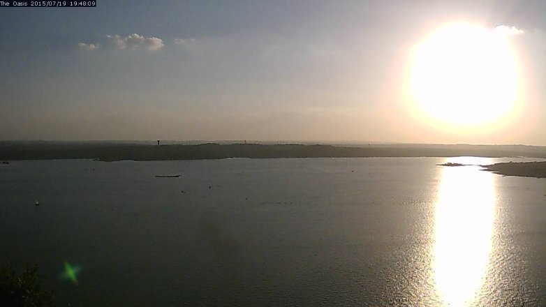 Lake Travis webcam, July 19, 2015 6:55 PM CT