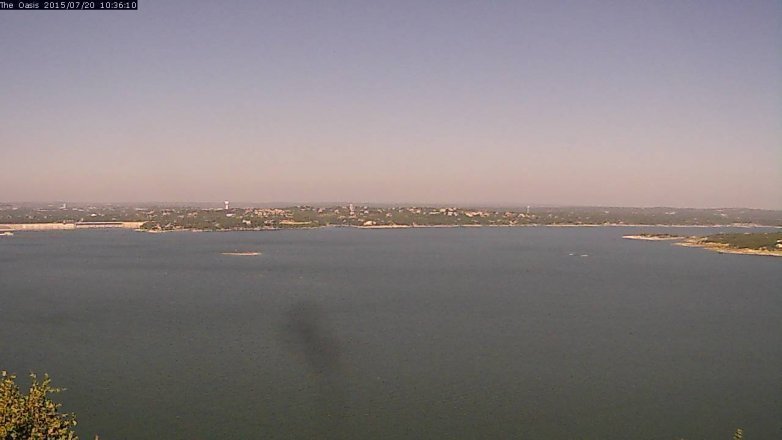Lake Travis webcam, July 20, 2015 9:40 AM CT