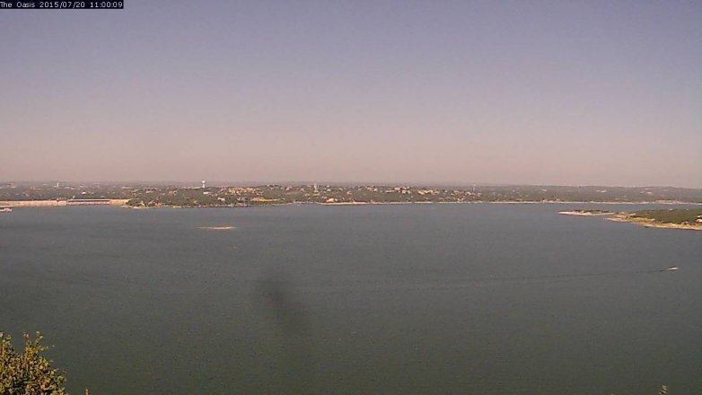 Lake Travis webcam, July 20, 2015 10:05 AM CT