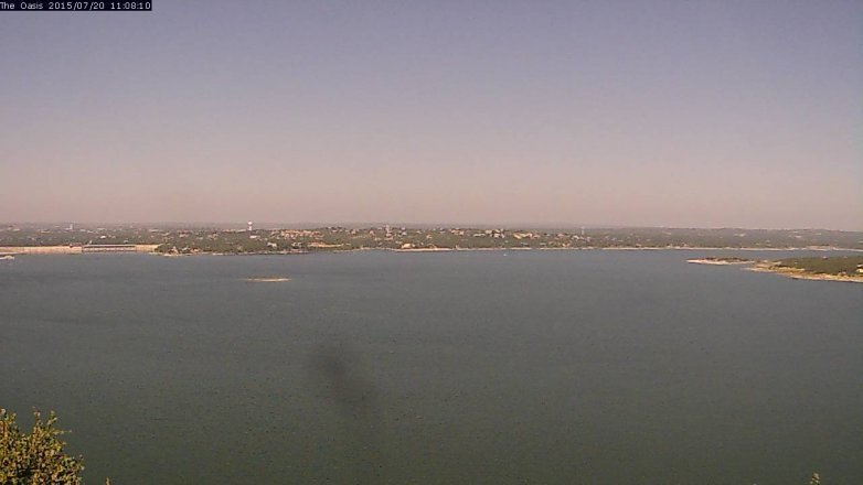 Lake Travis webcam, July 20, 2015 10:15 AM CT