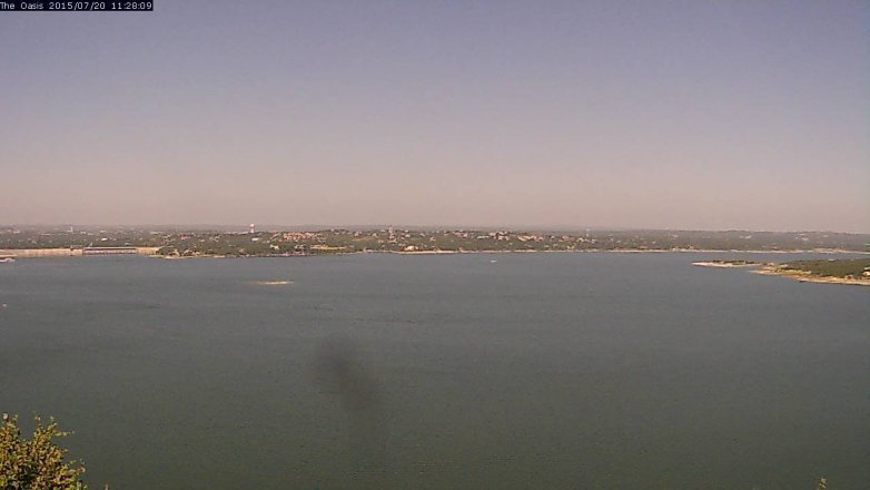 Lake Travis webcam, July 20, 2015 10:35 AM CT
