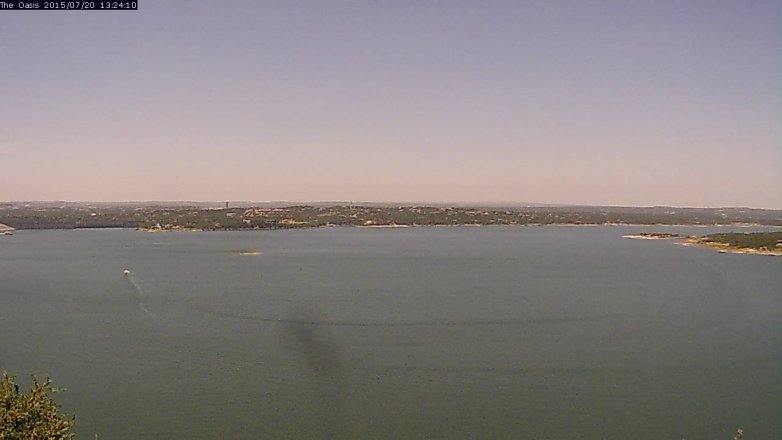 Lake Travis webcam, July 20, 2015 12:30 PM CT