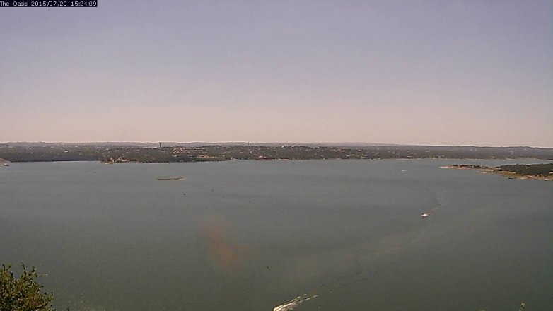 Lake Travis webcam, July 20, 2015 2:30 PM CT