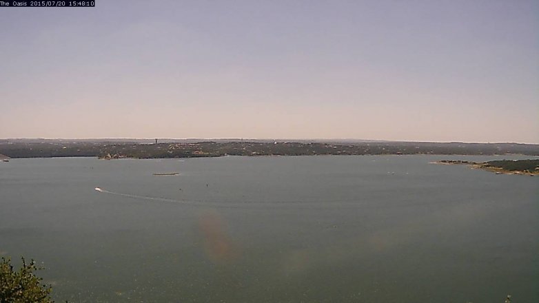 Lake Travis webcam, July 20, 2015 2:55 PM CT