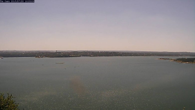 Lake Travis webcam, July 20, 2015 3:25 PM CT