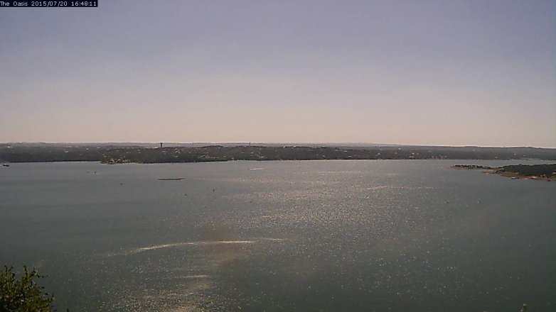 Lake Travis webcam, July 20, 2015 3:55 PM CT