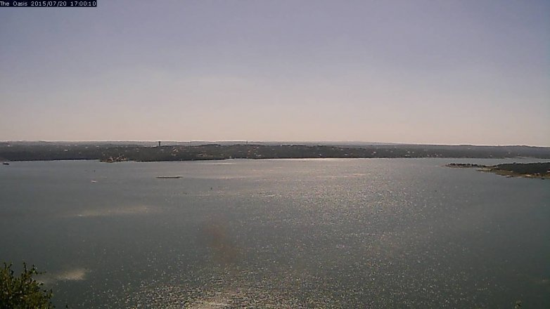 Lake Travis webcam, July 20, 2015 4:05 PM CT