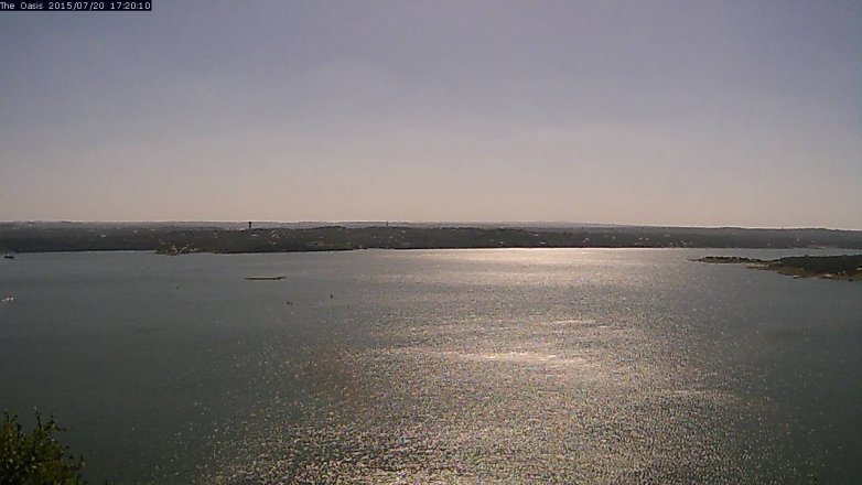 Lake Travis webcam, July 20, 2015 4:25 PM CT