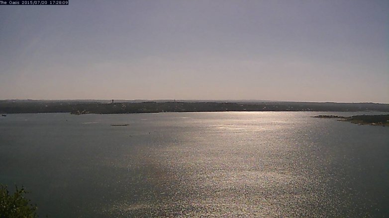 Lake Travis webcam, July 20, 2015 4:35 PM CT