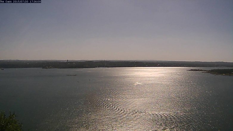 Lake Travis webcam, July 20, 2015 4:45 PM CT