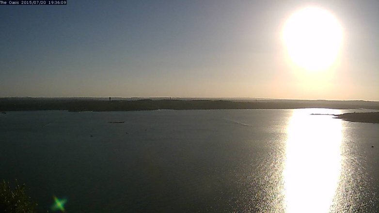 Lake Travis webcam, July 20, 2015 6:40 PM CT