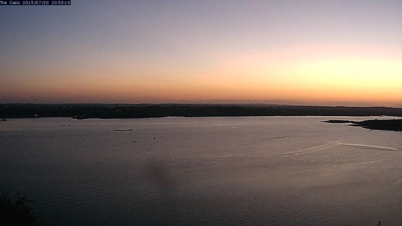 Lake Travis webcam, July 20, 2015 7:55 PM CT