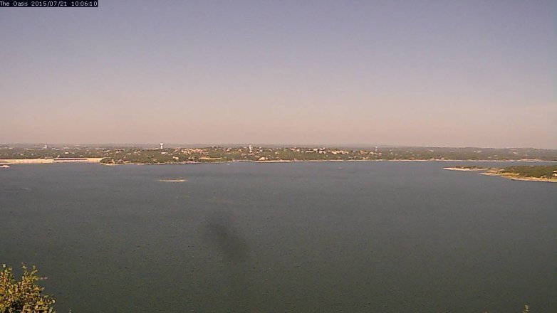 Lake Travis webcam, July 21, 2015 9:10 AM CT