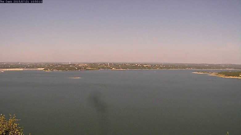 Lake Travis webcam, July 21, 2015 9:55 AM CT