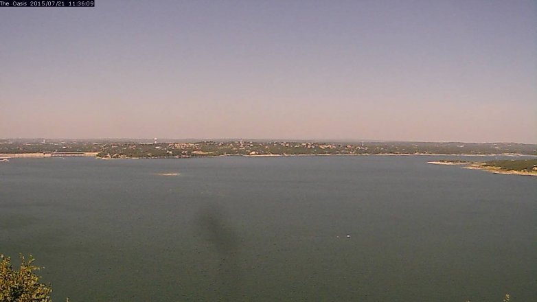 Lake Travis webcam, July 21, 2015 10:45 AM CT