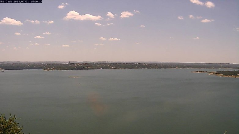 Lake Travis webcam, July 21, 2015 2:10 PM CT