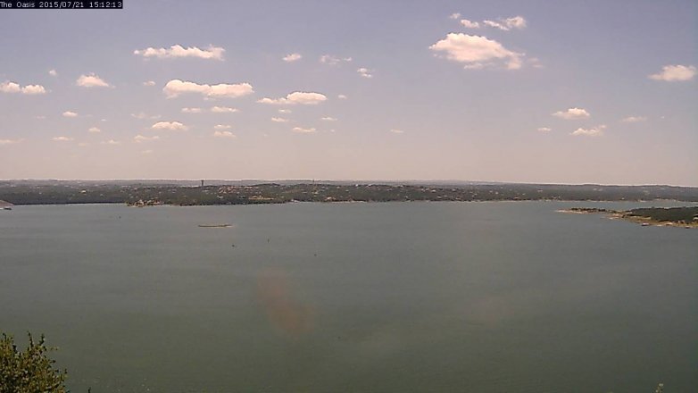 Lake Travis webcam, July 21, 2015 2:20 PM CT