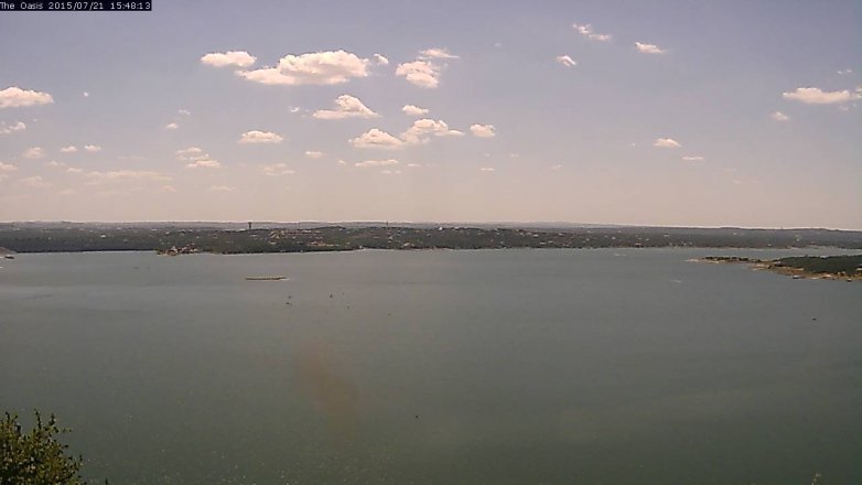 Lake Travis webcam, July 21, 2015 2:55 PM CT