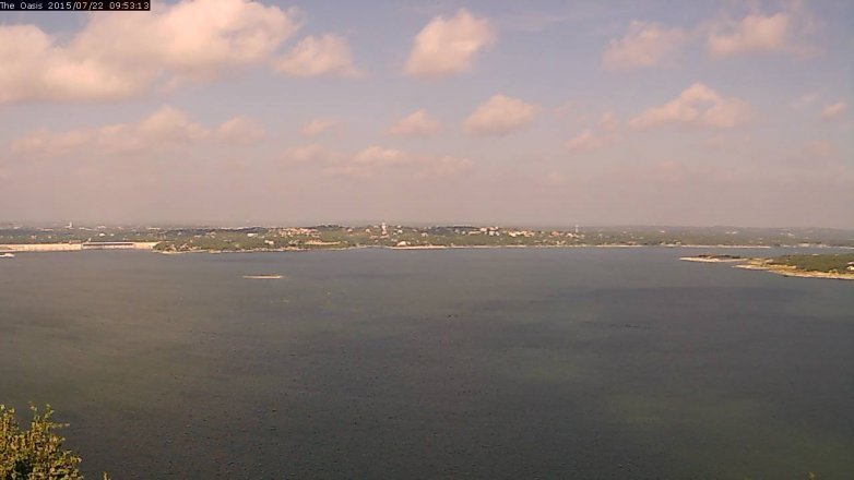 Lake Travis webcam, July 22, 2015 9:00 AM CT