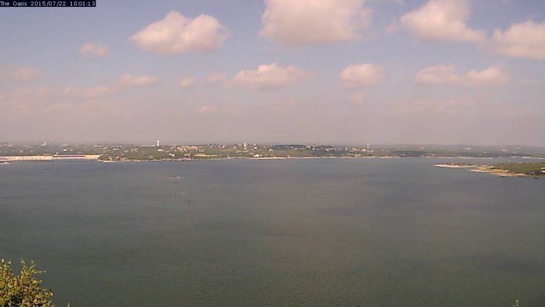 Lake Travis webcam, July 22, 2015 9:10 AM CT