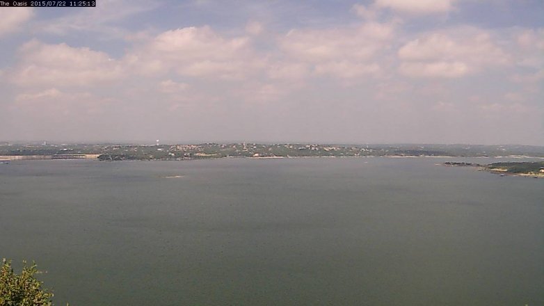 Lake Travis webcam, July 22, 2015 10:30 AM CT