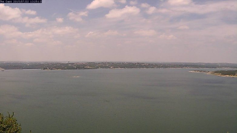 Lake Travis webcam, July 22, 2015 12:35 PM CT