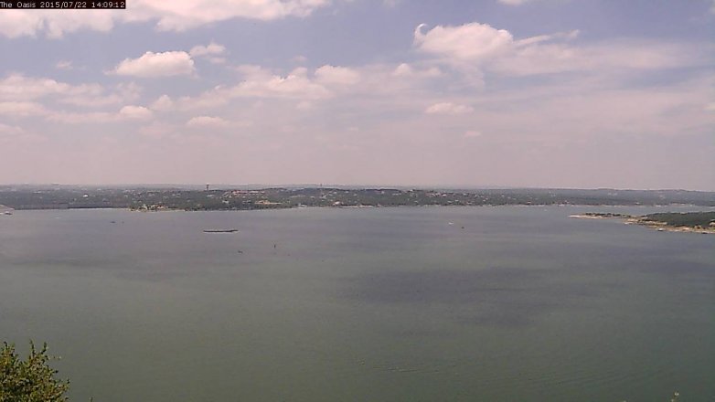 Lake Travis webcam, July 22, 2015 1:15 PM CT