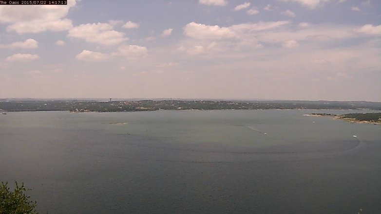 Lake Travis webcam, July 22, 2015 1:25 PM CT