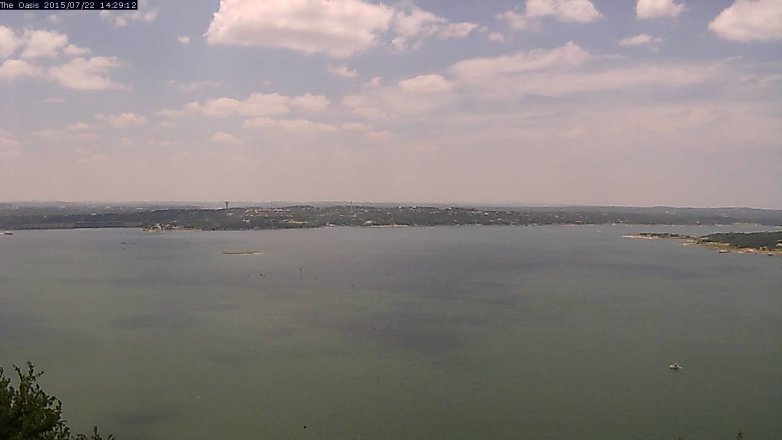 Lake Travis webcam, July 22, 2015 1:35 PM CT