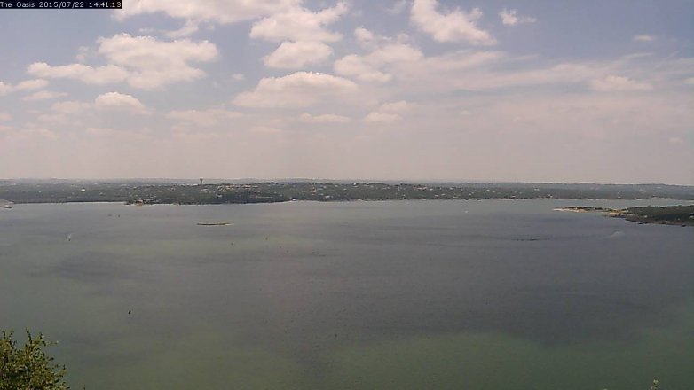 Lake Travis webcam, July 22, 2015 1:45 PM CT