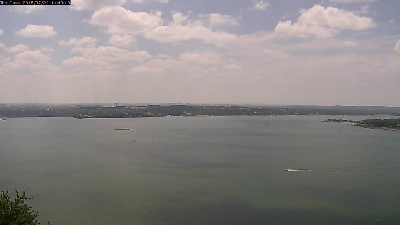 Lake Travis webcam, July 22, 2015 1:55 PM CT