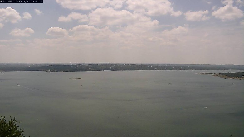 Lake Travis webcam, July 22, 2015 2:35 PM CT