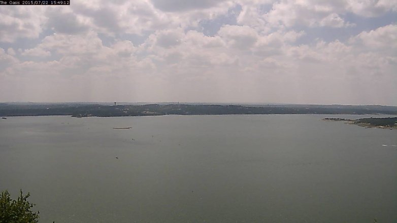 Lake Travis webcam, July 22, 2015 2:55 PM CT