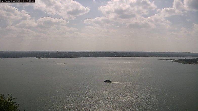 Lake Travis webcam, July 22, 2015 4:05 PM CT