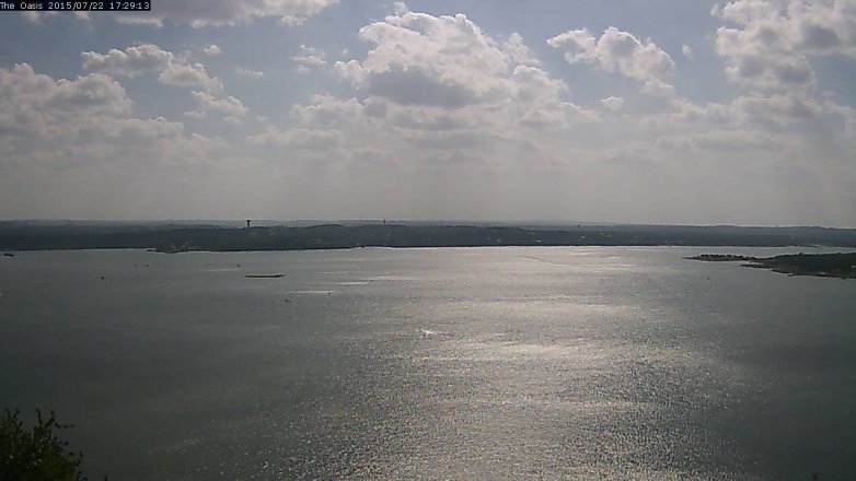 Lake Travis webcam, July 22, 2015 4:35 PM CT