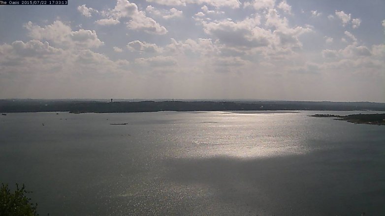 Lake Travis webcam, July 22, 2015 4:40 PM CT