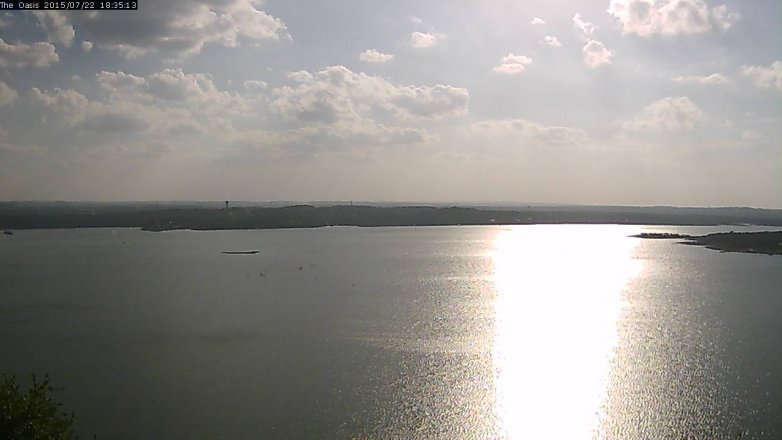 Lake Travis webcam, July 22, 2015 5:40 PM CT
