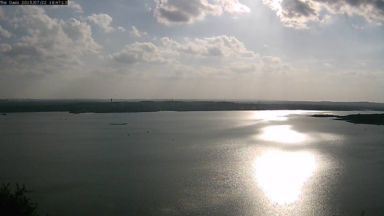 Lake Travis webcam, July 22, 2015 5:55 PM CT