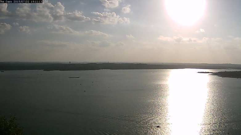 Lake Travis webcam, July 22, 2015 6:15 PM CT