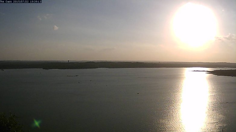 Lake Travis webcam, July 22, 2015 6:45 PM CT