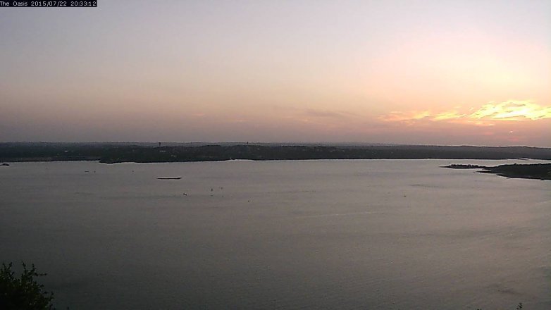 Lake Travis webcam, July 22, 2015 7:40 PM CT