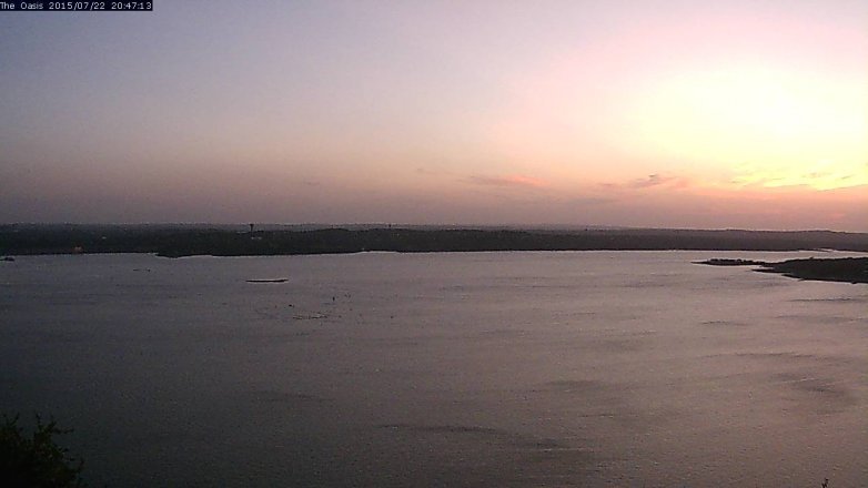 Lake Travis webcam, July 22, 2015 7:55 PM CT
