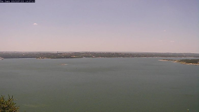 Lake Travis webcam, July 23, 2015 1:45 PM CT