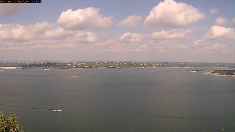 Lake Travis webcam, July 24, 2015 9:20 AM CT