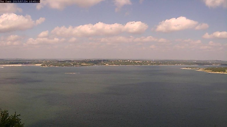 Lake Travis webcam, July 24, 2015 9:50 AM CT