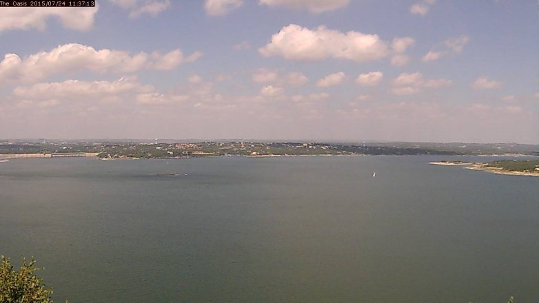 Lake Travis webcam, July 24, 2015 10:45 AM CT
