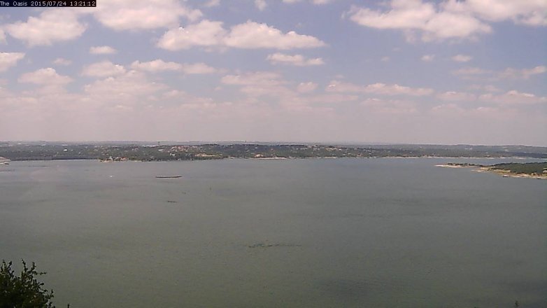 Lake Travis webcam, July 24, 2015 12:30 PM CT