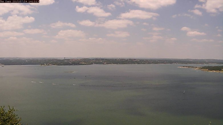 Lake Travis webcam, July 24, 2015 1:20 PM CT