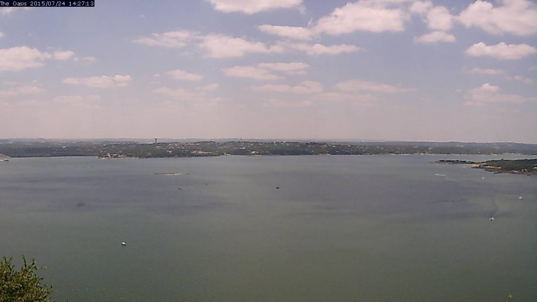 Lake Travis webcam, July 24, 2015 1:35 PM CT